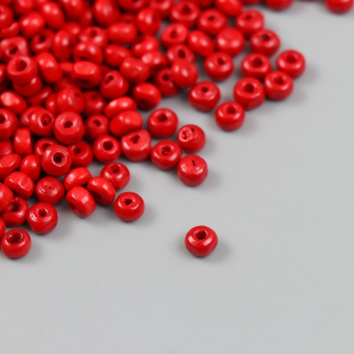 Бусины для творчества дерево Бусины для творчества дерево "Красные" d=0,4 см набор 20 гр