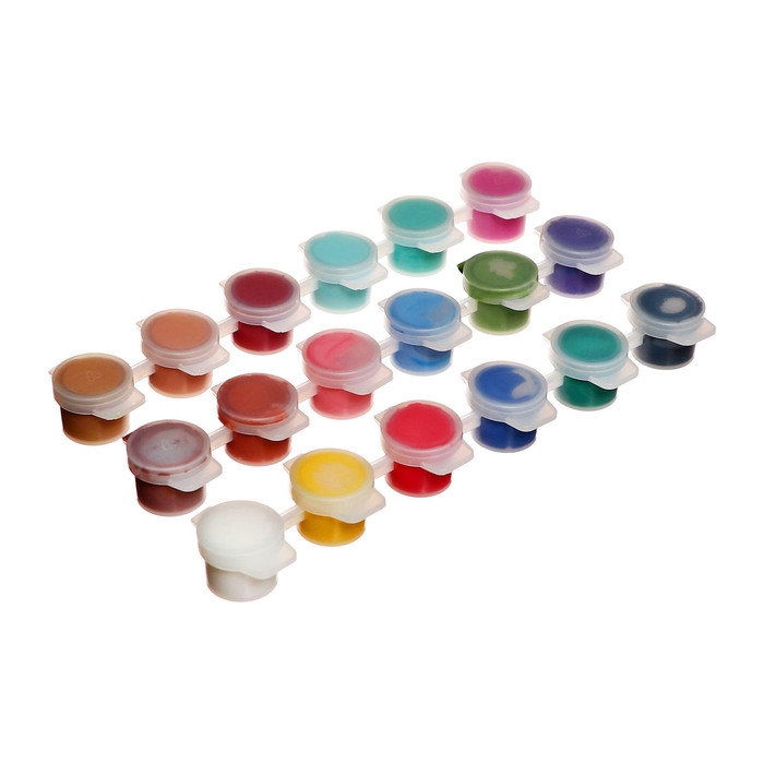 Краска акриловая, набор 18 цветов х 3 мл, Calligrata, морозостойкие, в пакете Краска акриловая, набор 18 цветов х 3 мл, Calligrata, морозостойкие, в пакете