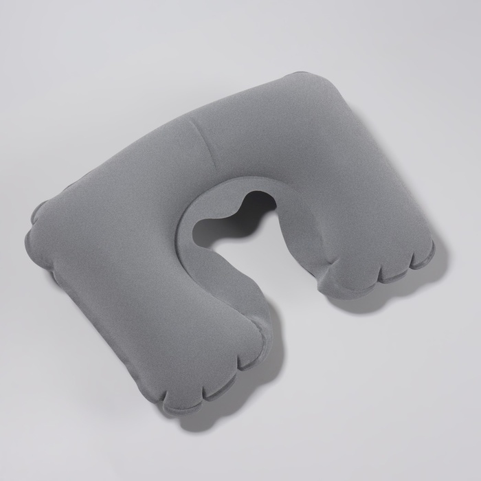 Подушка для шеи дорожная, надувная, 41,5 × 26,5 см, цвет серый Подушка для шеи дорожная, надувная, 41,5 × 26,5 см, цвет серый