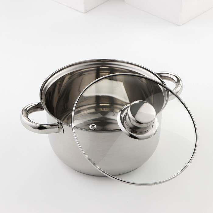 Набор посуды из нержавеющей стали Доляна «Классика», 8 предметов: ковш 1,5 л, 2 кастрюли 2/3 л, сковорода d=24 см, крышки, стенки 0,3 мм, дно 5 мм Набор посуды из нержавеющей стали Доляна «Классика», 8 предметов: ковш 1,5 л, 2 кастрюли 2/3 л, сковорода d=24 см, крышки, стенки 0,3 мм, дно 5 мм