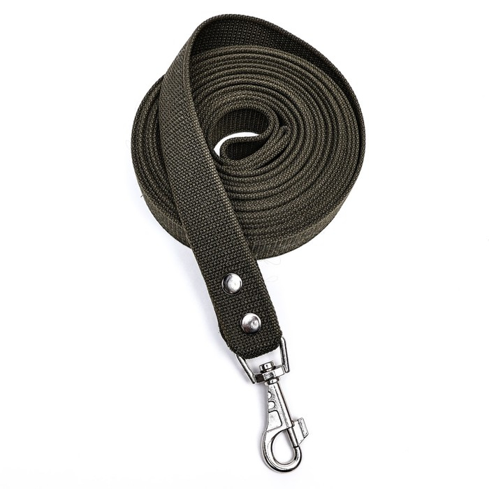 Поводок брезентовый 7 м х 3,5 см, тёмно-зелёный Поводок брезентовый 7 м х 3,5 см, тёмно-зелёный