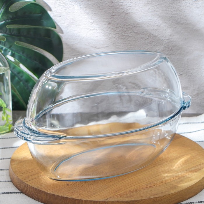 Утятница овальная из жаропрочного стекла Borcam, 2,85 л, с крышкой-формой для запекания, 2,85 л Утятница овальная из жаропрочного стекла Borcam, 2,85 л, с крышкой-формой для запекания, 2,85 л