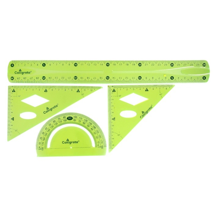 Набор геометрический, силиконовый, гибкий: линейка 30 см, 2 угольника, транспортир, МИКС Набор геометрический, силиконовый, гибкий: линейка 30 см, 2 угольника, транспортир, МИКС