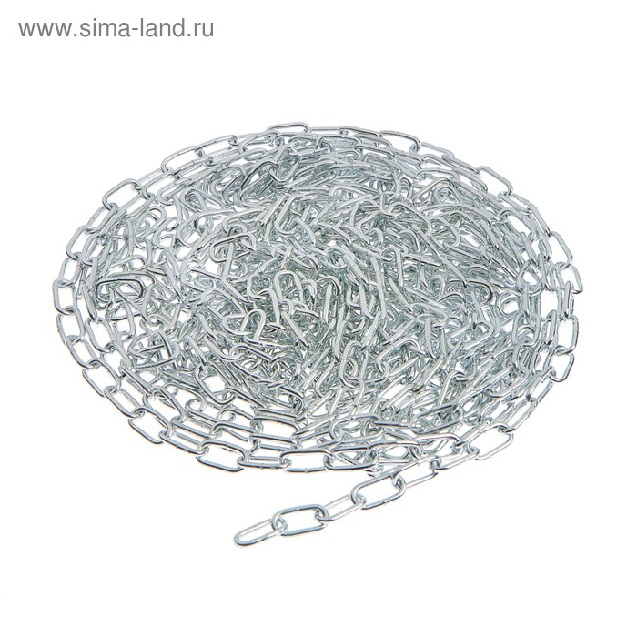 Цепь короткозвенная ТУНДРА krep, DIN766, диаметр 3 мм, сварная, оцинкованная, 10 м Цепь короткозвенная ТУНДРА krep, DIN766, диаметр 3 мм, сварная, оцинкованная, 10 м