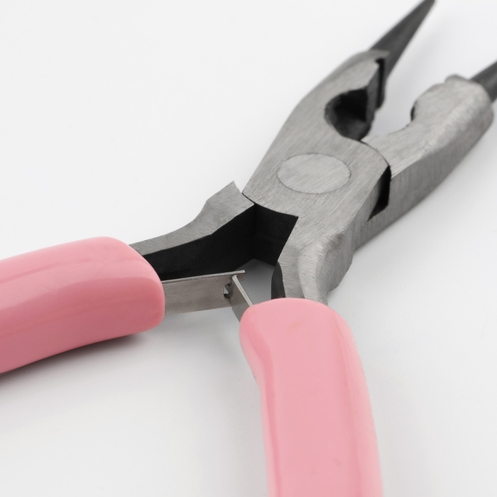 Круглогубцы с бокорезом, для рукоделия, 13 × 6,5 см, цвет серебряный/розовый Круглогубцы с бокорезом, для рукоделия, 13 × 6,5 см, цвет серебряный/розовый