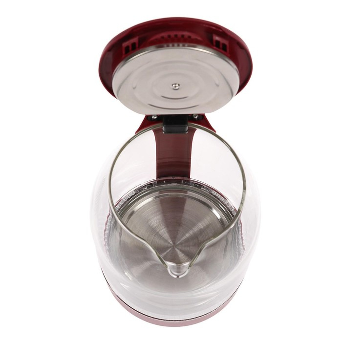 Чайник электрический Luazon LSK-1809, стекло, 1.8 л, 1500 Вт, подсветка, красный Чайник электрический Luazon LSK-1809, стекло, 1.8 л, 1500 Вт, подсветка, красный