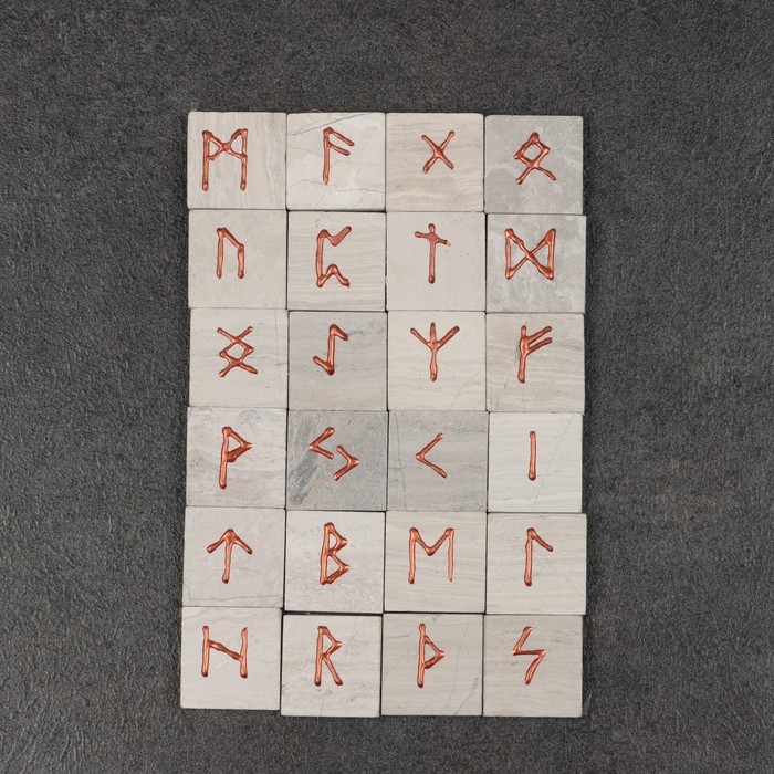 Набор Набор "Скандинавские руны", мрамор, 25 руны