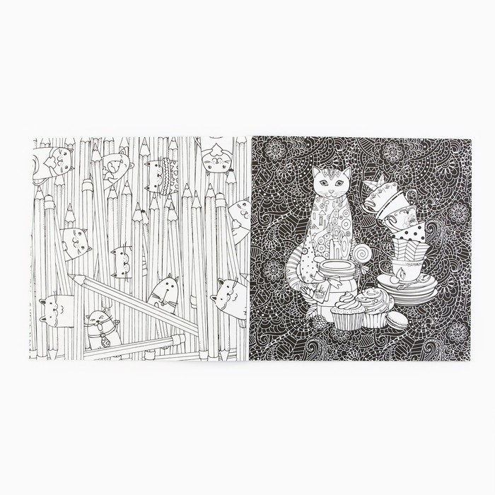 Раскраска - антистресс, альбом «Котонастроение», 20 стр. Раскраска - антистресс, альбом «Котонастроение», 20 стр.