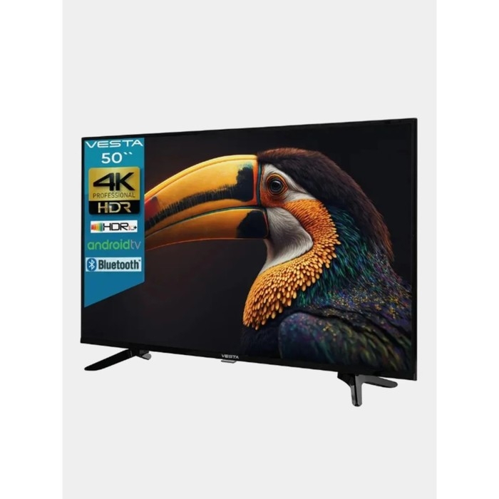 Телевизор VESTA 50V3500, 50 Телевизор VESTA 50V3500, 50", 3840x2160, DVB-T2/C/S2, HDMI 3, USB 2, Smart TV, чёрный