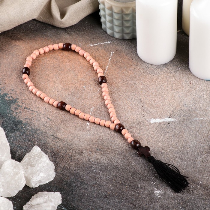 Четки деревянные, с крестиком, 27 см, светлые Четки деревянные, с крестиком, 27 см, светлые