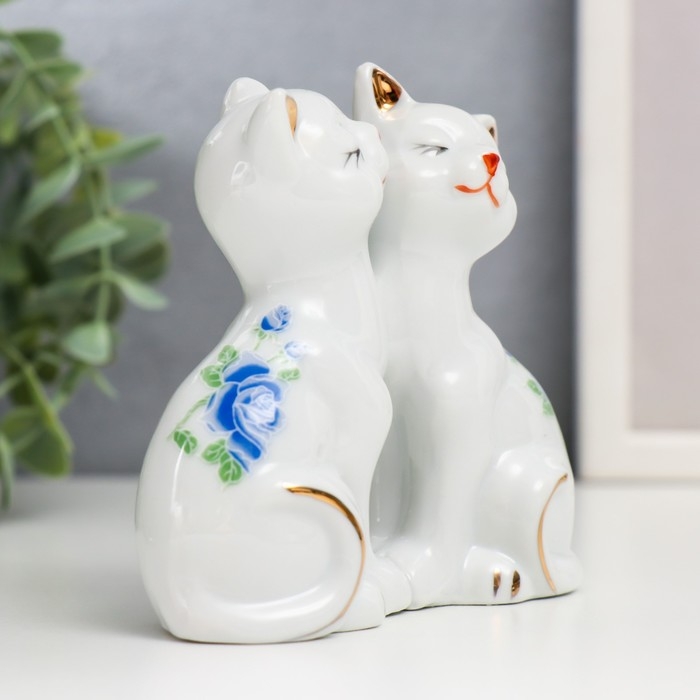 Сувенир керамика Сувенир керамика "2 котёнка в цветочек" 9,5х4,5х10,6 см