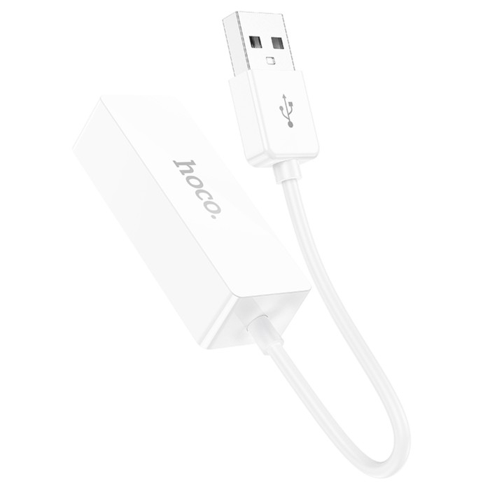 Адаптер Hoco UA22, USB-A - ethernet (100 Mб), 15 см, белый Адаптер Hoco UA22, USB-A - ethernet (100 Mб), 15 см, белый