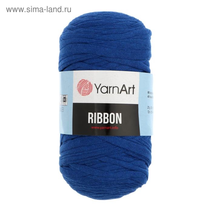 Пряжа  Пряжа "Ribbon" 40% полиэстер, 60% хлопок 125м/250гр (772 василек)