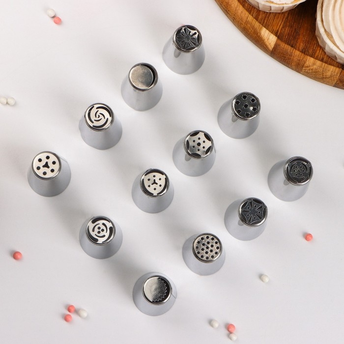 Набор насадок кондитерских Доляна, d=2,8 см, 12 шт Набор насадок кондитерских Доляна, d=2,8 см, 12 шт