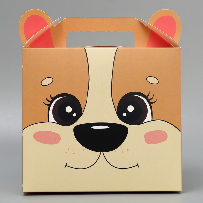 Коробка подарочная складная, упаковка, «Корги», 23 х 20 х 10 см Коробка подарочная складная, упаковка, «Корги», 23 х 20 х 10 см