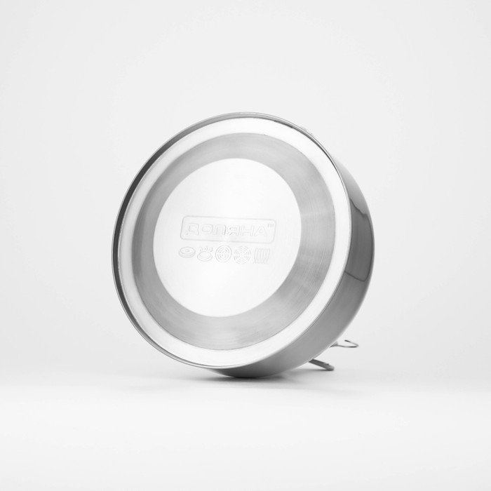 Чайник со свистком из нержавеющей стали Доляна «Мрамор», 3 л, фиксированная ручка, цвет хромированный