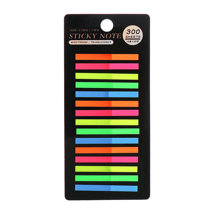 Блок-закладка с липким краем пластик 20л х 15 штук, 5 цв. флуор, 45мм х 4мм  CALLIGRATA Блок-закладка с липким краем пластик 20л х 15 штук, 5 цв. флуор, 45мм х 4мм  CALLIGRATA