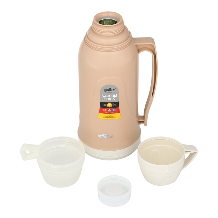 Термос 1.7 л, со стеклянной колбой, сохраняет тепло 14 ч, 14 х 34 см, бежевый Термос 1.7 л, со стеклянной колбой, сохраняет тепло 14 ч, 14 х 34 см, бежевый