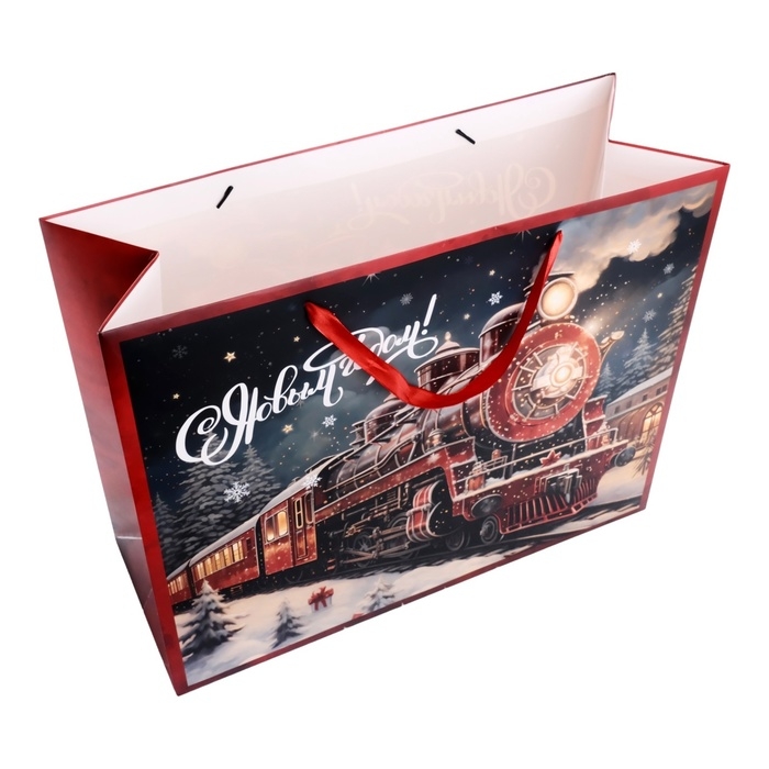 Новый год. Пакет ламинированный горизонтальный "Праздник к нам приходит!", XL 49 &times; 40 &times; 19 см.