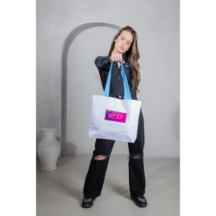 Шопер KAIF без молнии с подкладкой, цвет белый Шопер KAIF без молнии с подкладкой, цвет белый