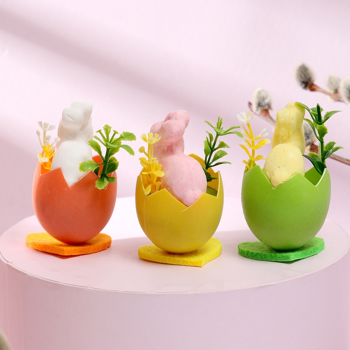 Набор для декора пасхальный «Зайчики» 3 шт., 4 × 11,5 × 6,5 см Набор для декора пасхальный «Зайчики» 3 шт., 4 × 11,5 × 6,5 см
