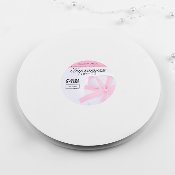 Лента бархатная, 6 мм, 18 ± 1 м, цвет серый №63