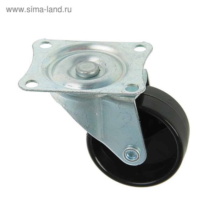 Колесо мебельное, d=50 мм, на площадке, чёрное Колесо мебельное, d=50 мм, на площадке, чёрное