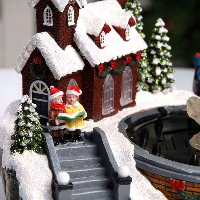 Светодиодная фигура «Новогодний фонтан» 23 × 18 × 13 см, полистоун, батарейки ААх3 (не в комплекте), USB, свечение тёплое белое Светодиодная фигура «Новогодний фонтан» 23 × 18 × 13 см, полистоун, батарейки ААх3 (не в комплекте), USB, свечение тёплое белое