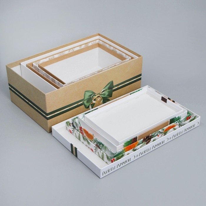 Набор подарочных коробок 5 в 1 «Новогодний», 22 х 14 х 8.5 ‒ 32.5 х 20 х 12.5 см, Новый год Набор подарочных коробок 5 в 1 «Новогодний», 22 х 14 х 8.5 ‒ 32.5 х 20 х 12.5 см, Новый год