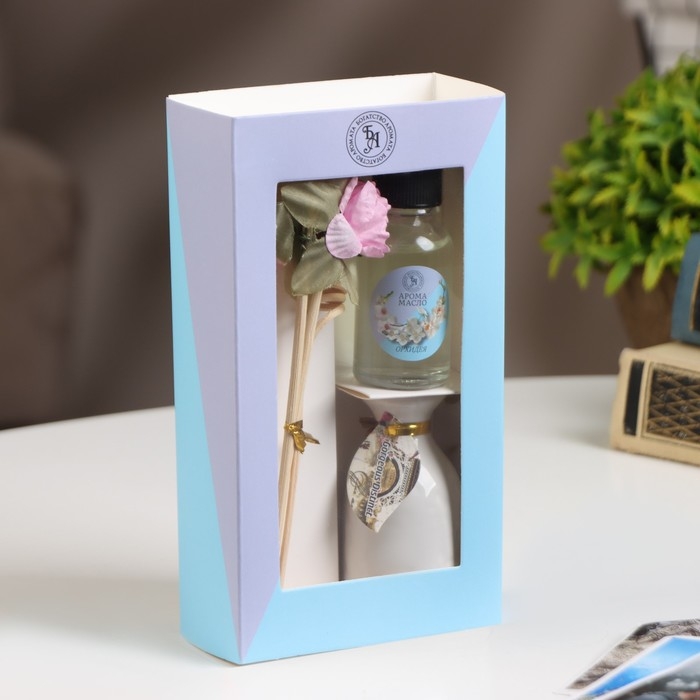 Набор подарочный с диффузором  Набор подарочный с диффузором "Ваза с цветком" орхидея, "Богатство Аромата"