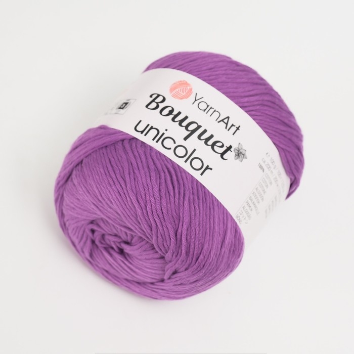 Пряжа Пряжа "Bouquet Unicolor" 100% хлопок 200м/100г (3213 лиловый)