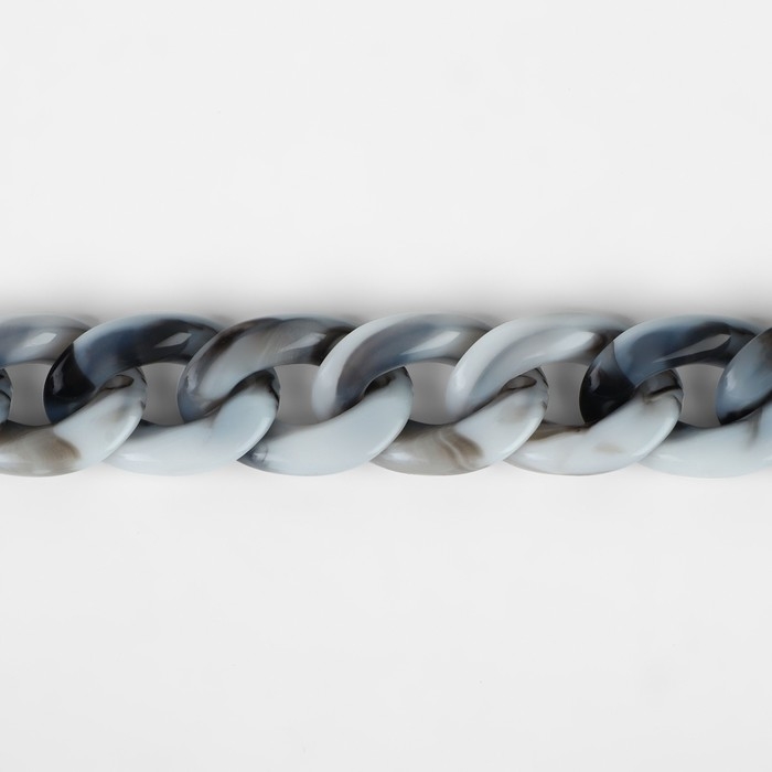 Цепочка для сумки, пластиковая, 23 × 17 мм, 120 см, цвет серый агат