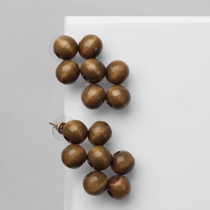 Серьги «Ваканда» стиль, плетение, цвет коричневый Серьги «Ваканда» стиль, плетение, цвет коричневый