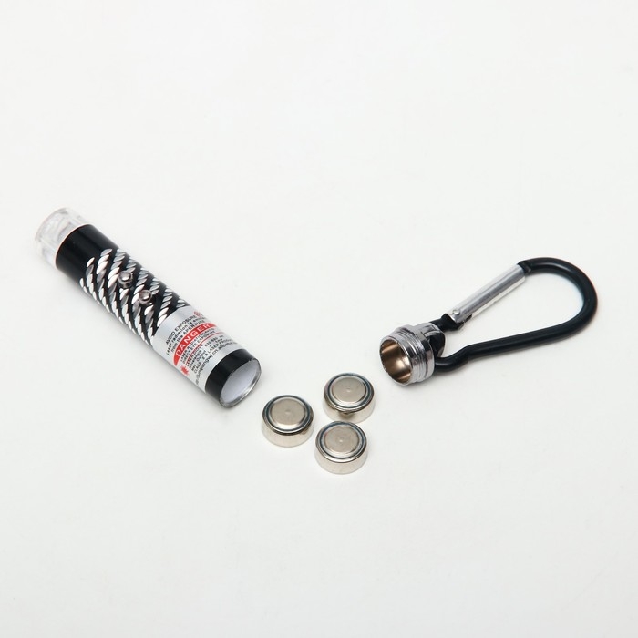 Лазерная указка  Лазерная указка "Мастер К", с карабином, 2 LED, 7 х 1.5 см