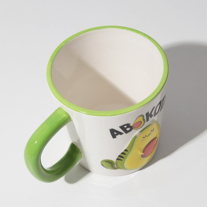 Кружка керамическая «Авокотя», 450 мл, цвет белый Кружка керамическая «Авокотя», 450 мл, цвет белый