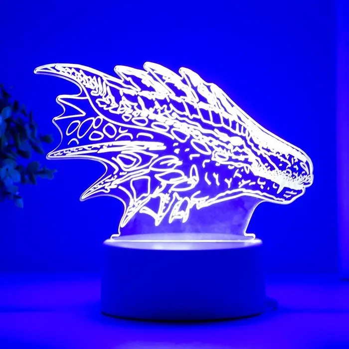 Светильник 3D RISALUX &laquo;Дракон&raquo;, LED-ночник, белый 15&times;9.5&times;11 см