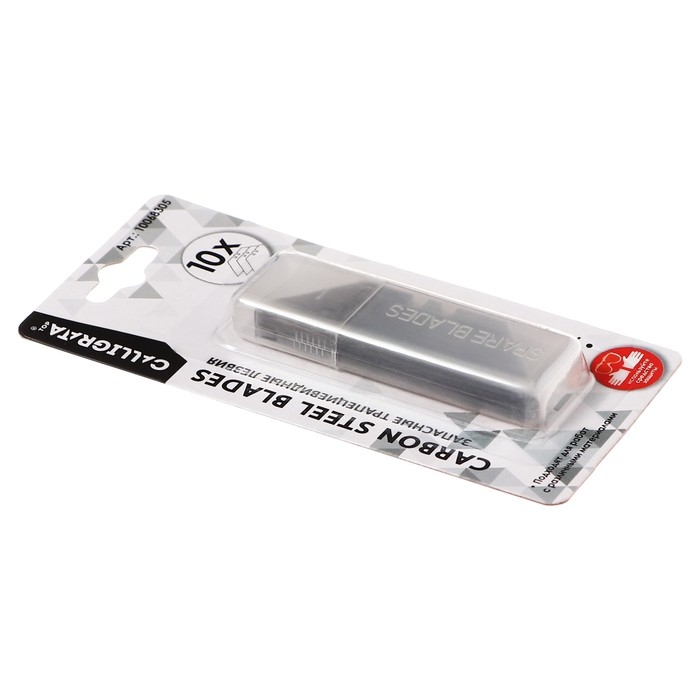 Набор лезвий для трапециевидных ножей 10 штук, 19мм Набор лезвий для трапециевидных ножей 10 штук, 19мм