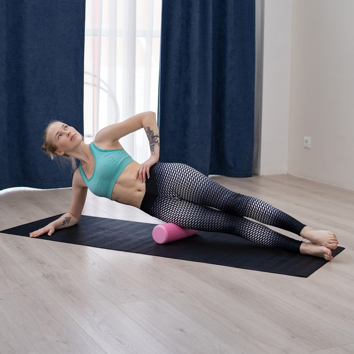 Ролик массажный Sangh, 30х9 см, цвет розовый Ролик массажный Sangh, 30х9 см, цвет розовый