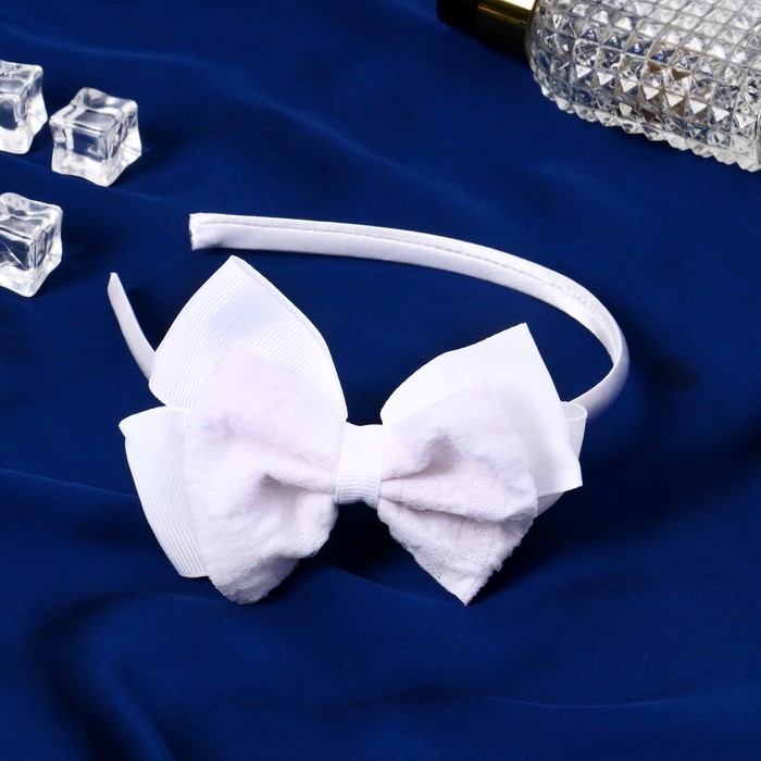 Ободок для волос  Ободок для волос "Сьюзи" классика стиль, 1 см, белый