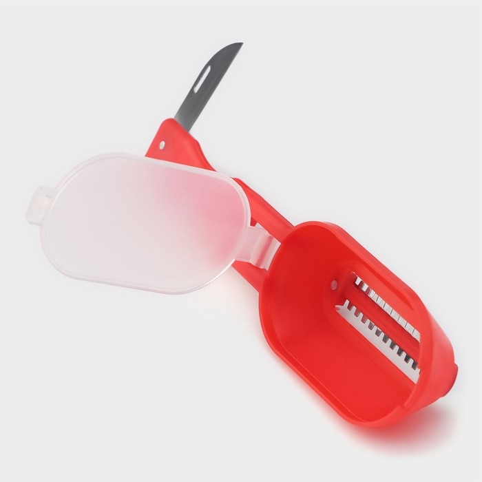 Рыбочистка многофункциональная Доляна «Комфорт», 3 в 1, 19 см, с контейнером и ножом, цвет МИКС Рыбочистка многофункциональная Доляна «Комфорт», 3 в 1, 19 см, с контейнером и ножом, цвет МИКС