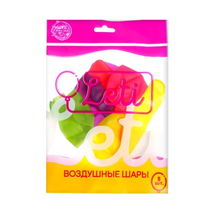 Шар латексный 12 Шар латексный 12", кристалл, набор 5 шт., цвет МИКС