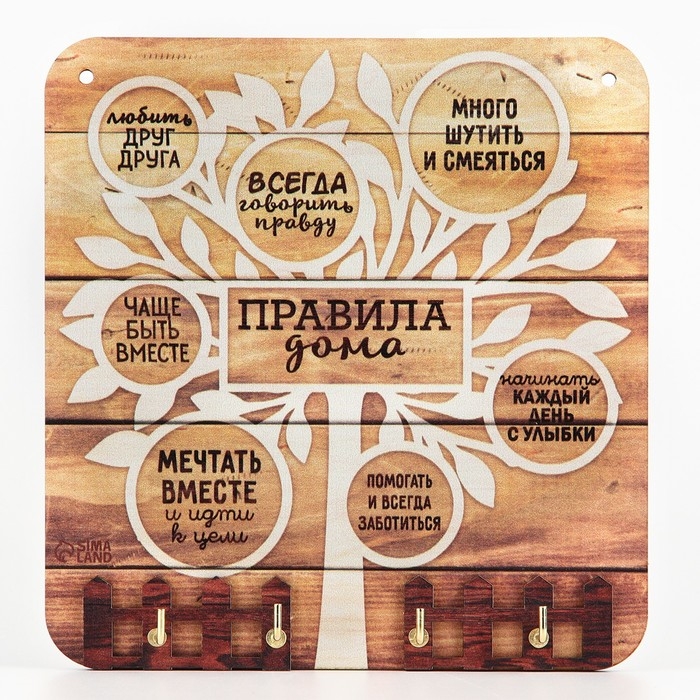 Ключница настенная «Правила дома». Ключница настенная «Правила дома».