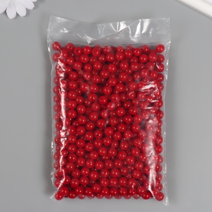 Набор бусин Набор бусин "Жемчуг" d 10 мм, 250 гр, красный