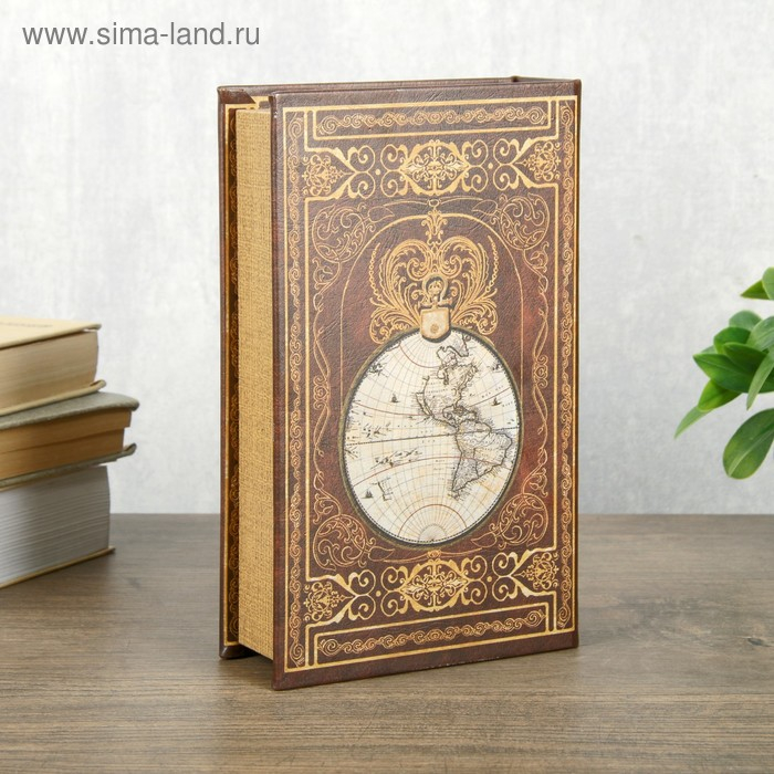 Сейф-книга дерево кожзам  Сейф-книга дерево кожзам "Этот огромный мир" 21х13х5 см
