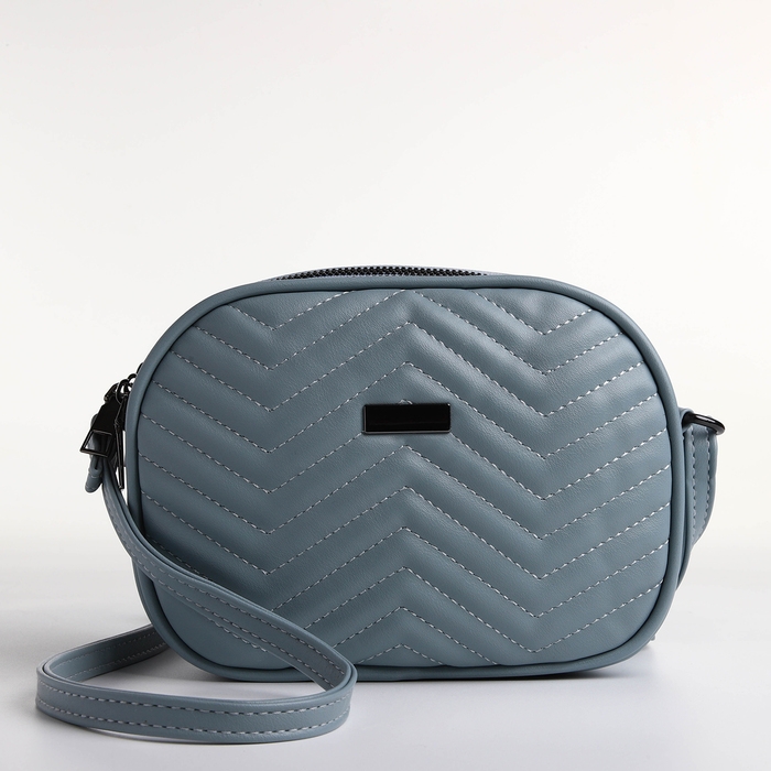 Сумка женская кросс-боди на молнии, цвет серо-синий Сумка женская кросс-боди на молнии, цвет серо-синий