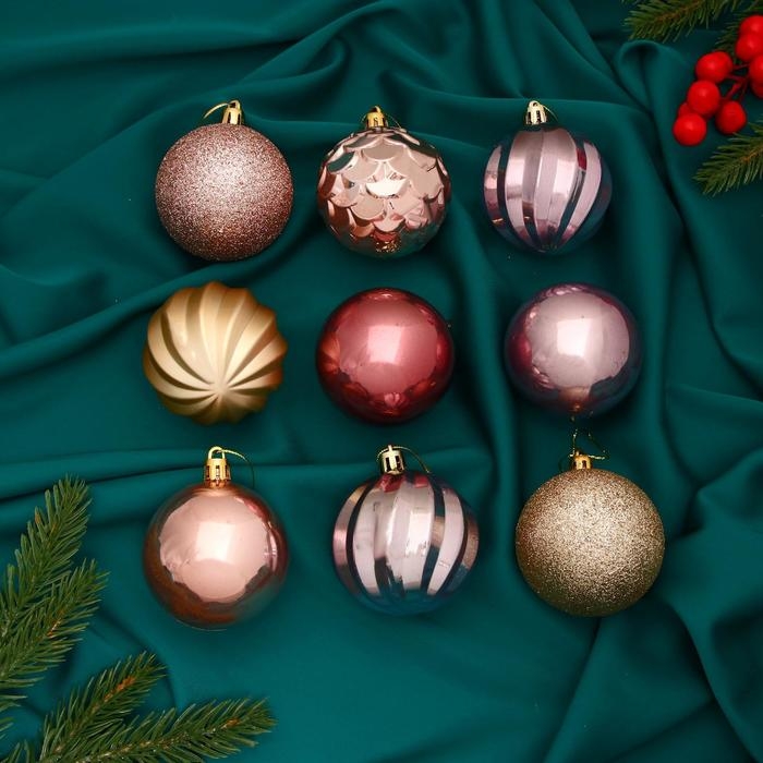 Набор шаров пластик d-6 см, 9 шт Набор шаров пластик d-6 см, 9 шт "Маскарад ассорти" микс