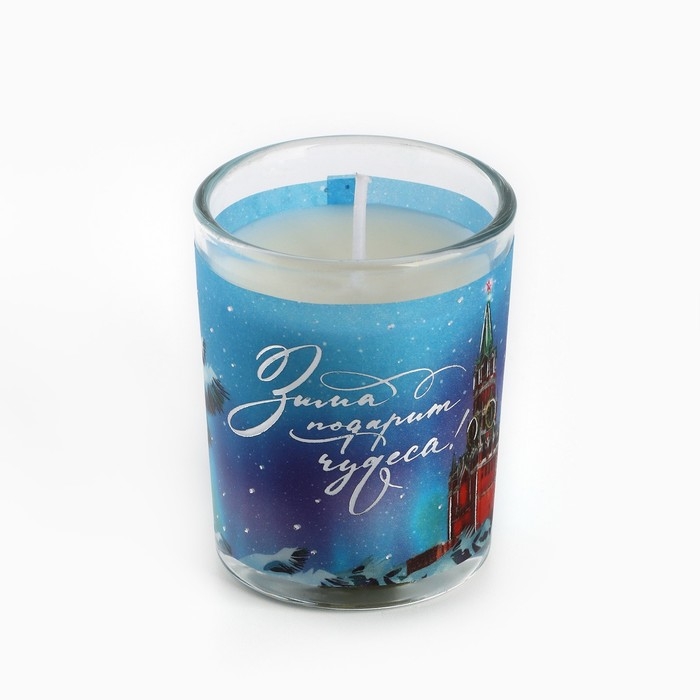 Свеча Свеча новогодняяс калькой «Новый год: Чудеса», аромат апельсин,5х6х5 см Свеча Свеча новогодняяс калькой «Новый год: Чудеса», аромат апельсин,5х6х5 см