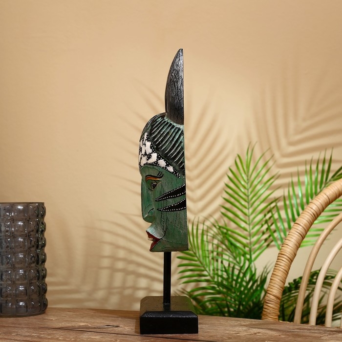 Маска Маска "Юди" на подставке, албезия 15х8х45 см