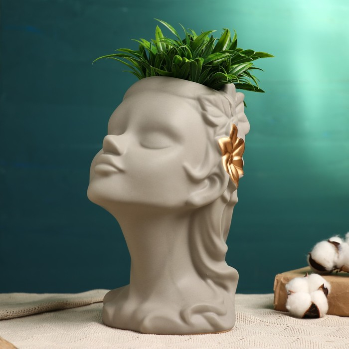 Кашпо - ваза Кашпо - ваза "Лилит" серое 25*14см