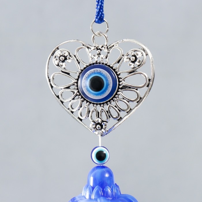 Музыка ветра металл Музыка ветра металл "Ажурное сердце" от сглаза 6 колокольчиков 43 см
